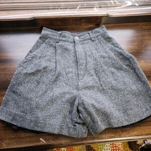 Chic High Waist Gray Tweed Shorts